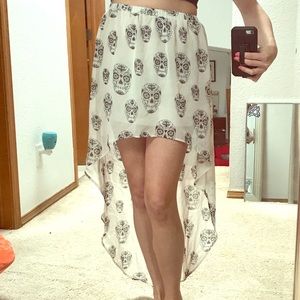 Day Of The Dead High Low Skirt